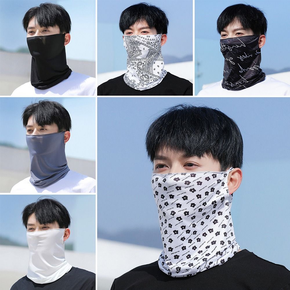 Scarf Silk Neck - ผ้าคลุมหน้า คอ และศีรษะ ระบายอากาศได้ดี ผ้าไหมไอซ์ ผ้าพันคอแบบยืดหยุ่น
