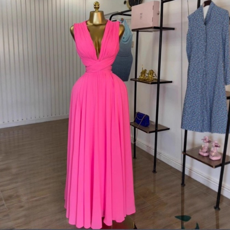 Formal Wear Gowns For Women - เดรสยาวผู้หญิง เดรสชายหาด คอวี ชุดเดรสสไตล์ Y2K ชุดลำลองสตรีทแวร์