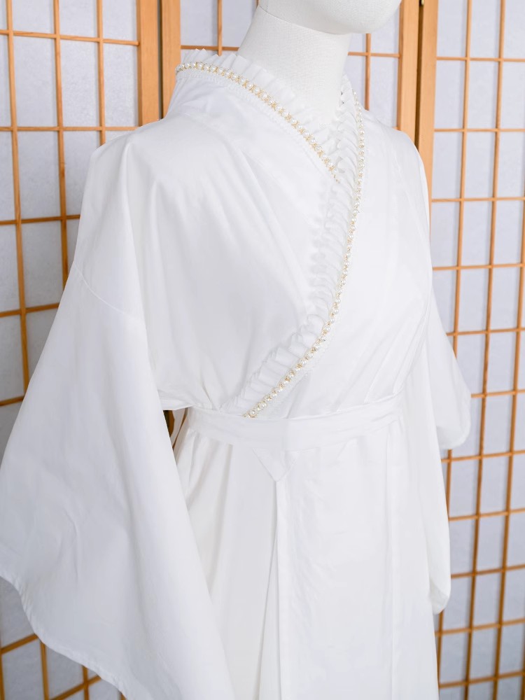 Women'S Formal Traditional Wear - ชุดชั้นในกิโมโนแต่งขอบลูกไม้ สีขาว ผ้าฝ้าย สำหรับผู้หญิง ชุดทางการ ซับในสำหรับยูกาตะญี่ปุ่น
