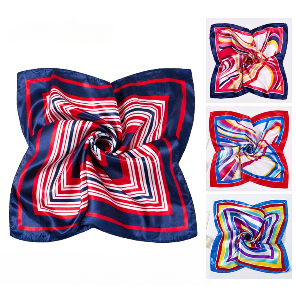Scarf Silk Neck - 50*50 ซม.ผ้าพันคอผ้าไหมผ้าพันคอผู้หญิงแฟชั่นพิมพ์ขนาดเล็กคอผ้าพันคอสําหรับผู้หญิงเลดี้อุปกรณ์ตกแต่ง