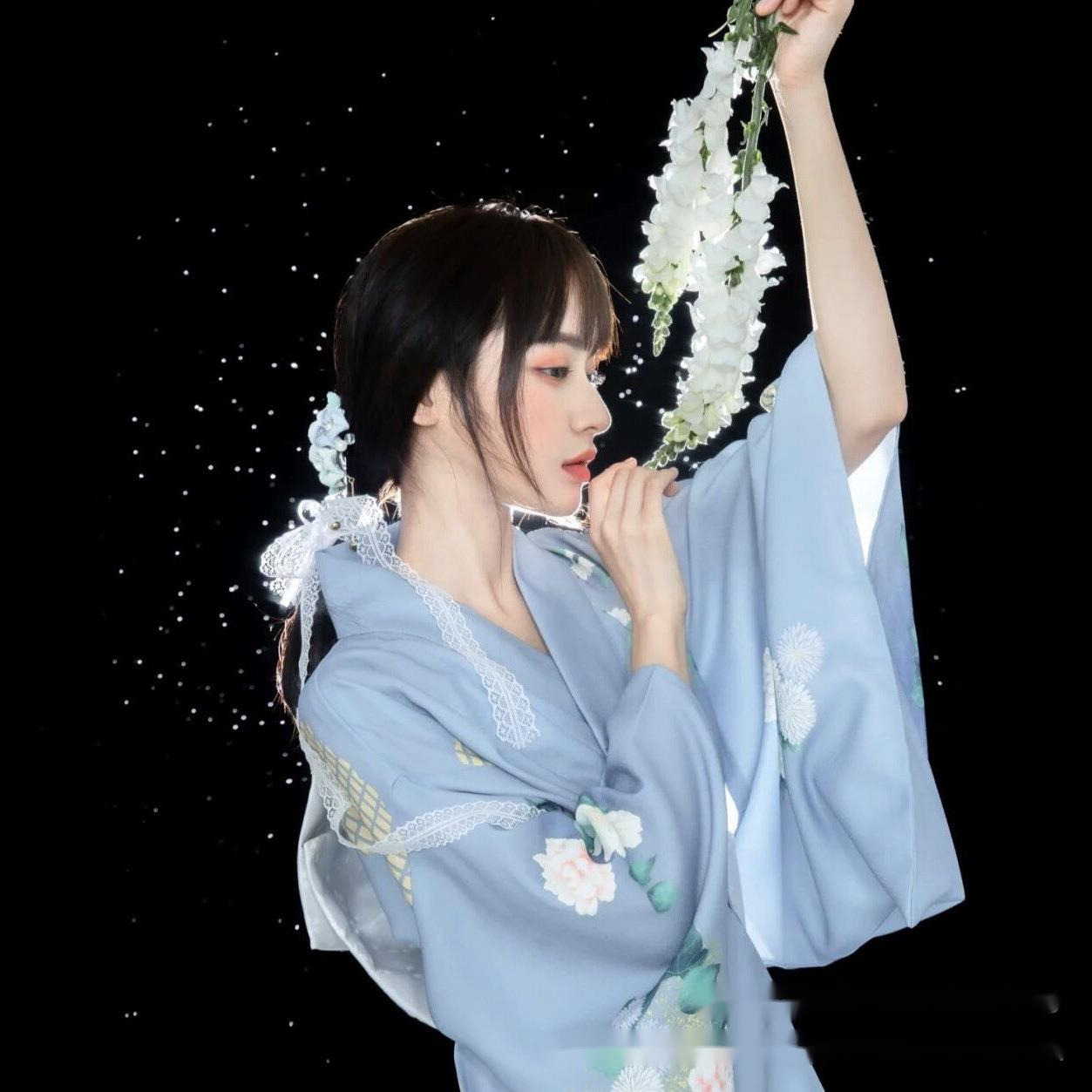 Women'S Formal Traditional Wear - ชุดกิโมโนใหม่สำหรับผู้หญิง ชุดทางการสไตล์ญี่ปุ่นดั้งเดิม ปรับปรุงใหม่เป็นกิโมโนสีฟ้าอ่อน ยูกาตะ ชุดสำหรับถ่ายรูปและท่องเที่ยว