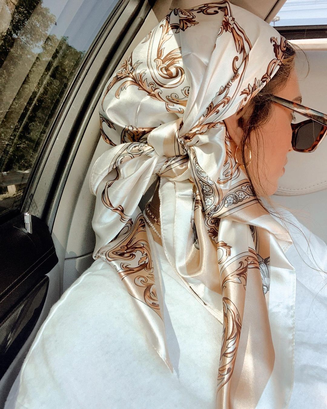 Scarf Silk Neck - ซาตินผ้าพันคอสแควร์ผู้หญิงมุสลิมฮิญาบElegant 2025 พิมพ์ผ้าไหมผ้าพันคอผ้าคลุมไหล่Headband Handleอุปกรณ์เสริมผมผ้าพันคอ