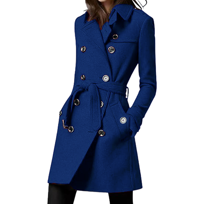 Trench Coat Formal - ผู้หญิง Trench Coat ผ้าขนสัตว์ผสม Double Breasted