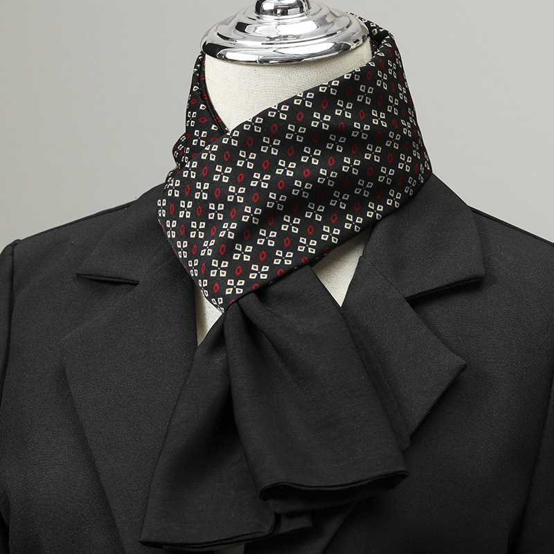 Scarf Silk Neck - ผ้าพันคอผู้ชาย ผ้าไหมเทียม ผ้าพันคอสี่เหลี่ยมเล็ก สำหรับผูกคอเสื้อสูท ปกเสื้อเชิ้ต ผ้าพันคอธุรกิจ