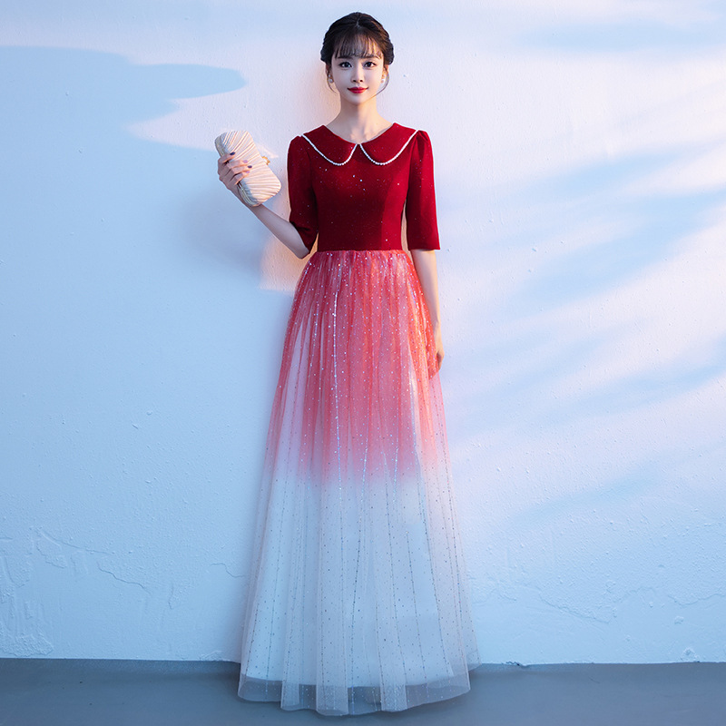 Women Formal Wear For Meeting - ชุดราตรีสีแดงสำหรับผู้หญิง แฟชั่นทันสมัย เหมาะสำหรับการแสดง ร้องเพลง พิธีกร งานประชุมประจำปี