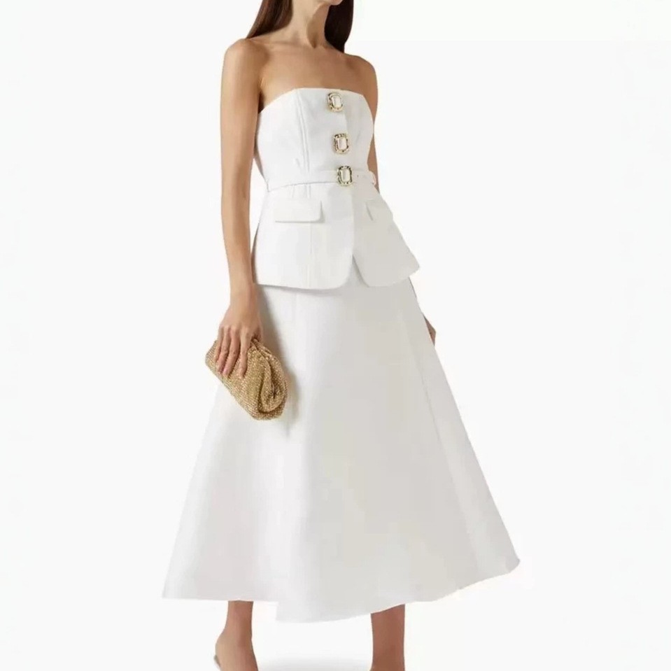 ชุดเซ็ตเสื้อครอปท็อปเกาะอกประด - Women Formal Wear For Meeting บทวิจารณ์และราคา