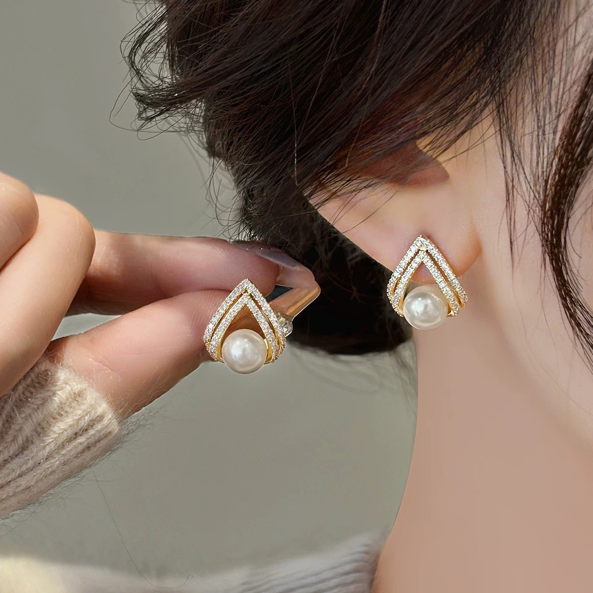 925 เงินแท้ ต่างหูมุกสีแดงไวน์ - Pearl Earring Stud บทวิจารณ์และราคา