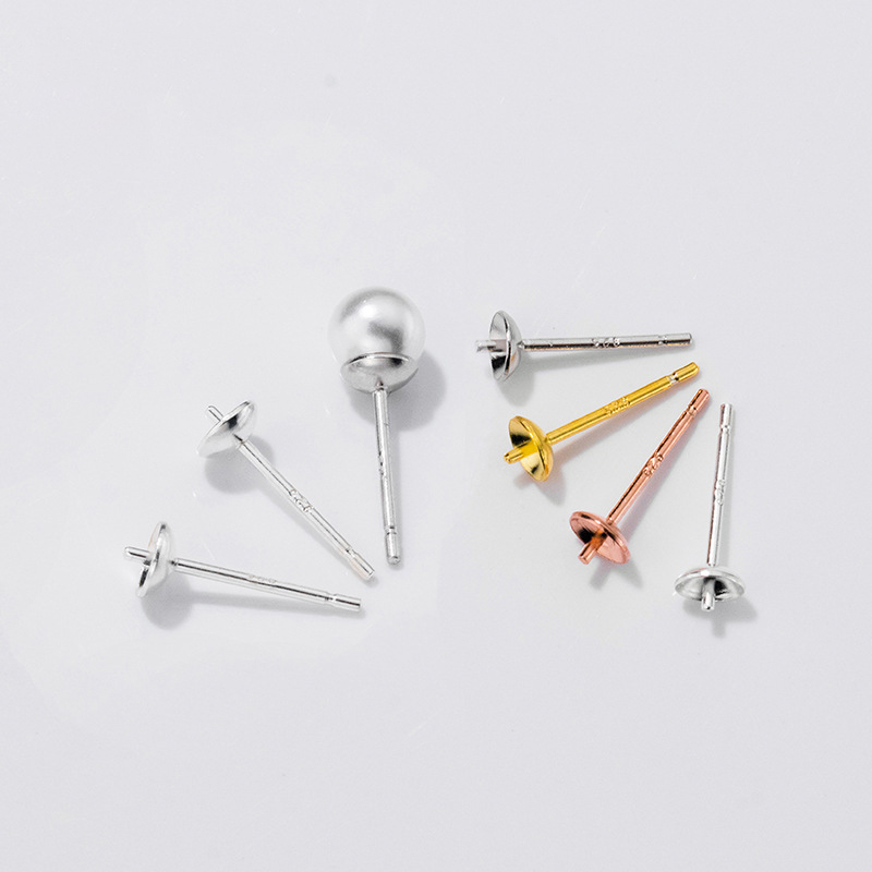 S925 เงินสเตอร์ลิงต่างหูฐานการ - Pearl Earring Stud บทวิจารณ์และราคา