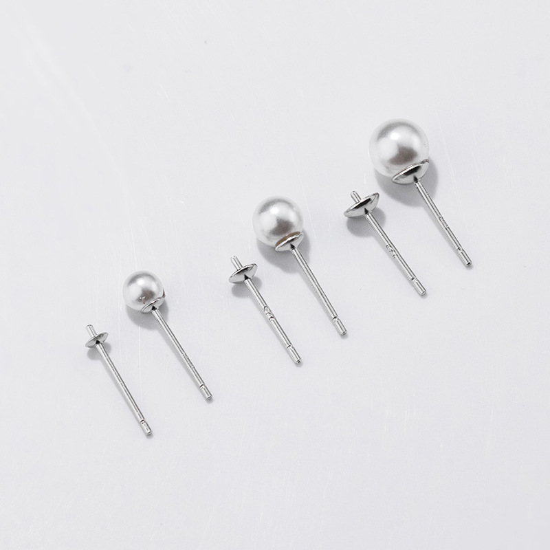 S925 เงินสเตอร์ลิงต่างหูฐานการ - Pearl Earring Stud บทวิจารณ์และราคา