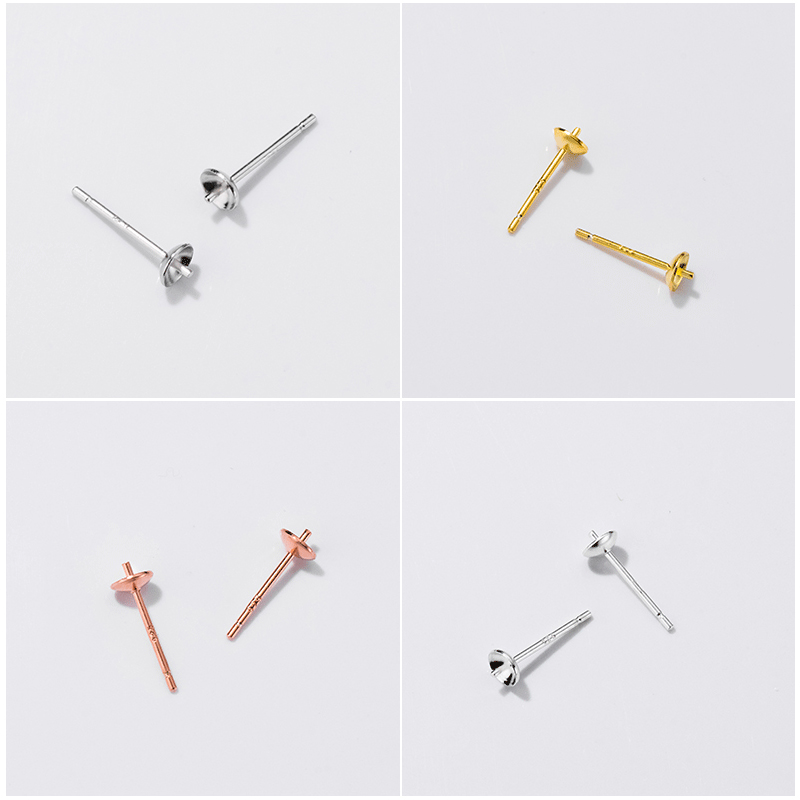S925 เงินสเตอร์ลิงต่างหูฐานการ - Pearl Earring Stud บทวิจารณ์และราคา