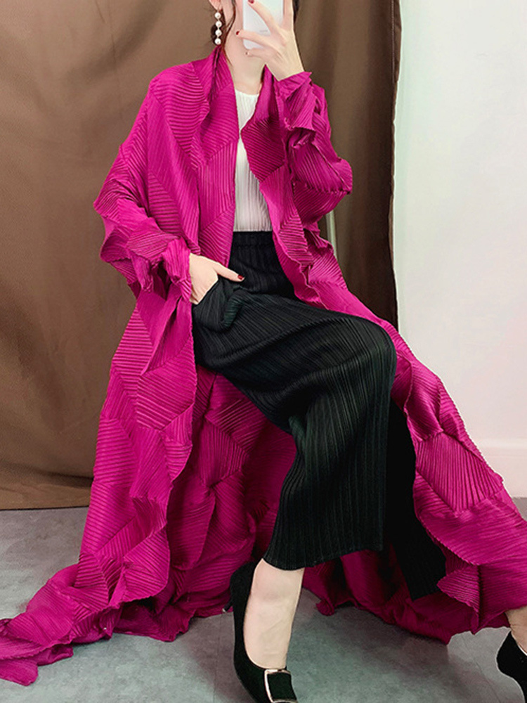 Miyake จีบยาว Trench Coat ผู้ห - Trench Coat Formal บทวิจารณ์และราคา