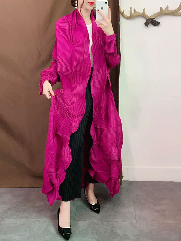Miyake จีบยาว Trench Coat ผู้ห - Trench Coat Formal บทวิจารณ์และราคา