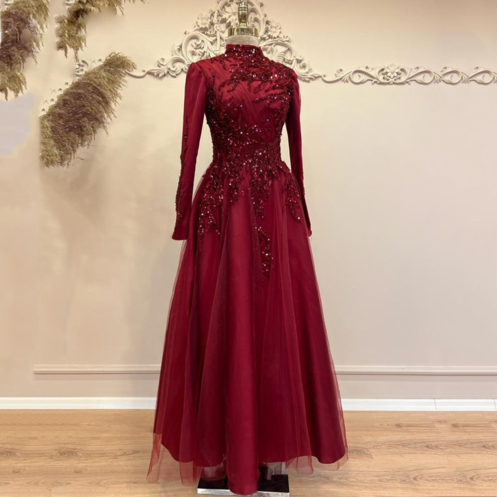 เดรสงานพรอมยาวถึงข้อเท้าลูกปัด - Formal Wear Gowns For Women บทวิจารณ์และราคา