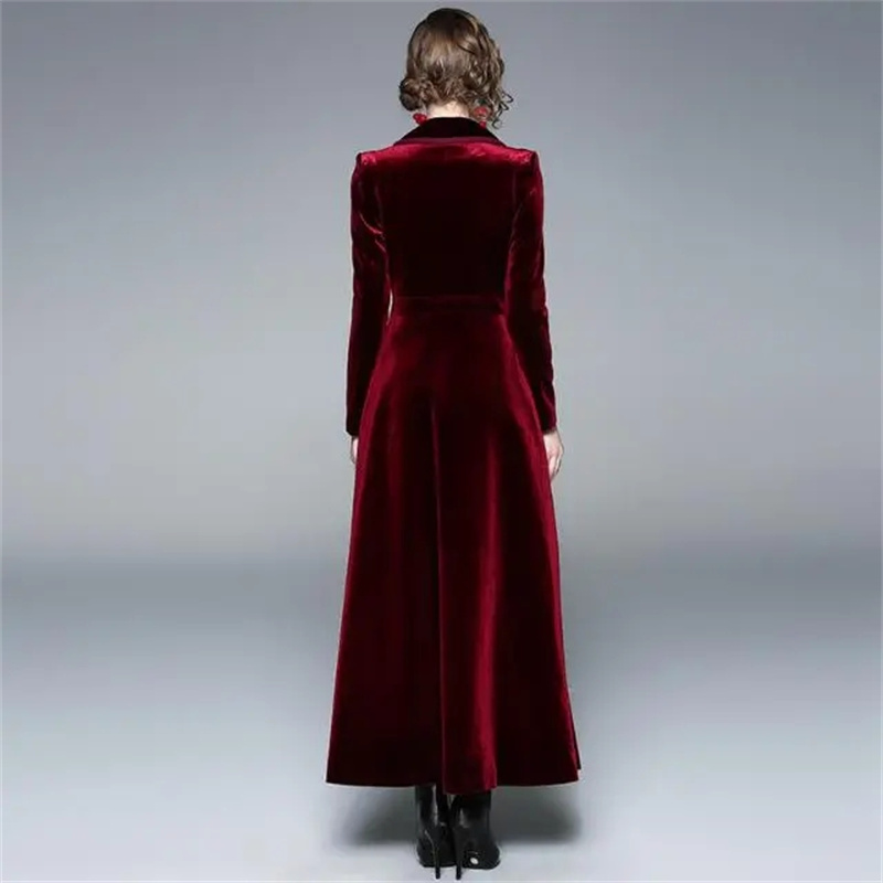 กํามะหยี่สีทองยาว Windbreaker  - Trench Coat Formal บทวิจารณ์และราคา
