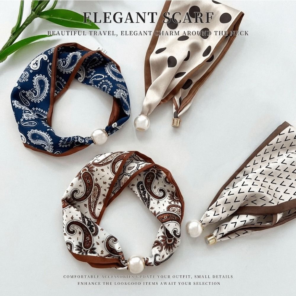 ผ้าพันคอไหมมุกแบบบางนุ่มพร้อมต - Scarf Silk Neck บทวิจารณ์และราคา