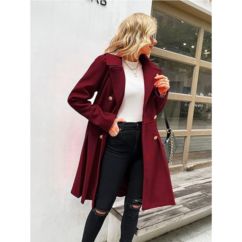 ฤดูหนาวผู้หญิง Trench Coat กระ - Trench Coat Formal บทวิจารณ์และราคา
