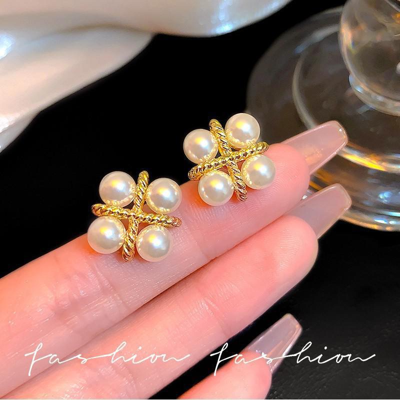 ต่างหูเงินแท้ 925 ดีไซน์เกาหลี - Pearl Earring Stud บทวิจารณ์และราคา