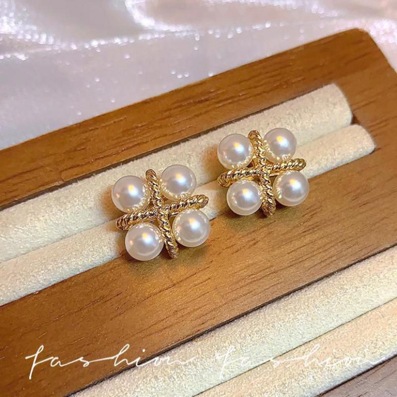 ต่างหูเงินแท้ 925 ดีไซน์เกาหลี - Pearl Earring Stud บทวิจารณ์และราคา