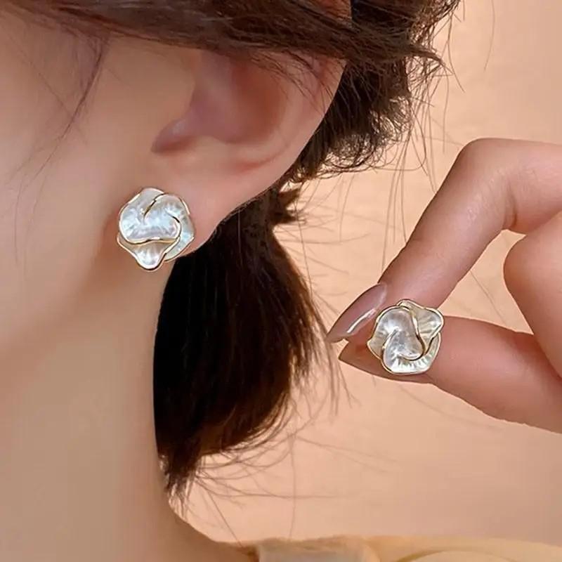 ต่างหูเข็มเงิน925วินเทจสีม่วงน - Pearl Earring Stud บทวิจารณ์และราคา