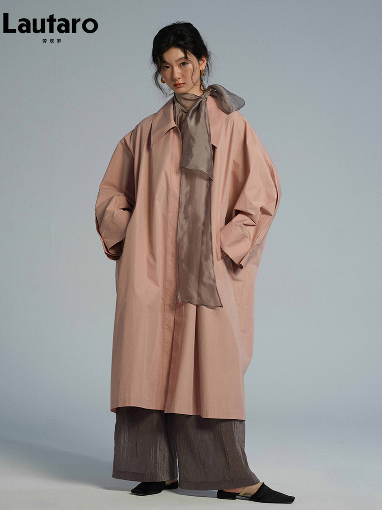 เสื้อโค้ทเทรนช์สีชมพูทรงยาวบาง - Trench Coat Formal บทวิจารณ์และราคา