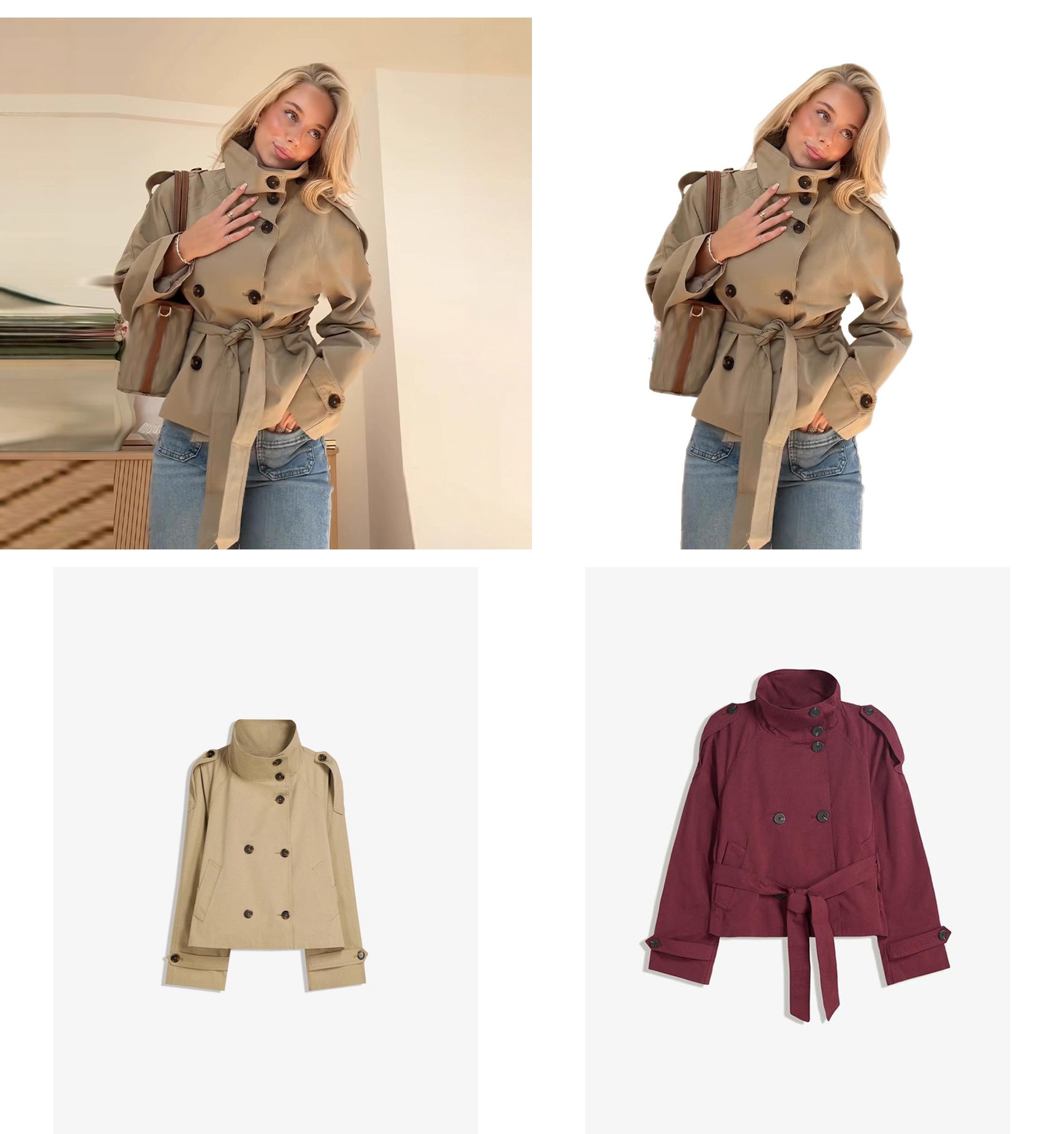 เสื้อโค้ททรงเทรนช์แบบกระดุมสอง - Trench Coat Formal บทวิจารณ์และราคา