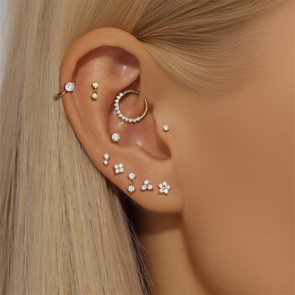 Aide DIY ต่างหูมุกเพทายสีทอง14 - Pearl Earring Stud บทวิจารณ์และราคา