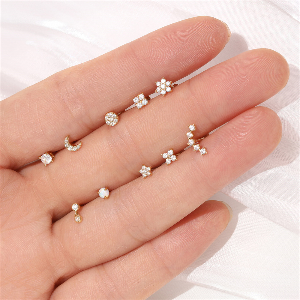 Aide DIY ต่างหูมุกเพทายสีทอง14 - Pearl Earring Stud บทวิจารณ์และราคา