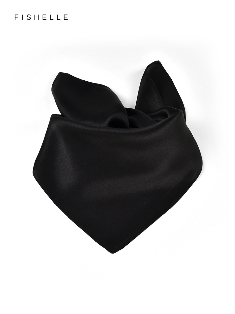 สีทึบสีดำบริสุทธิ์ Syal Sutra  - Scarf Silk Neck บทวิจารณ์และราคา