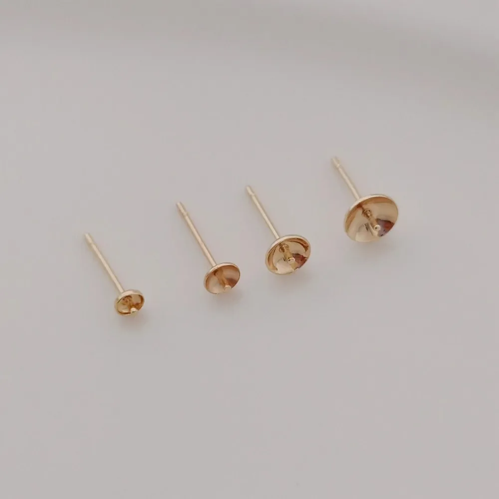 อุปกรณ์ตกแต่งลูกปัดชุบทอง 14K, - Pearl Earring Stud บทวิจารณ์และราคา