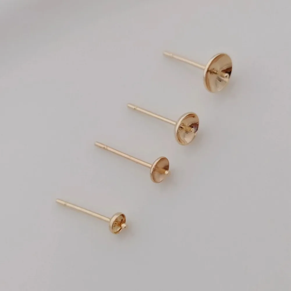 อุปกรณ์ตกแต่งลูกปัดชุบทอง 14K, - Pearl Earring Stud บทวิจารณ์และราคา