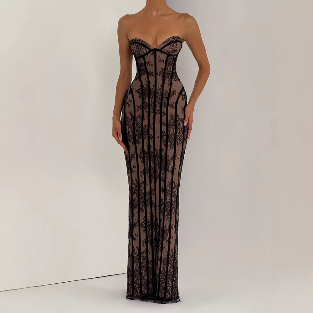 เดรสยาวทรงบอดี้คอนแบบไร้สายสำห - Formal Wear Gowns For Women บทวิจารณ์และราคา