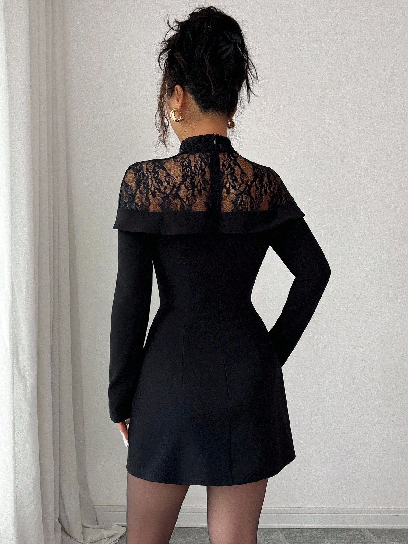 ชุดเดรสสั้นแขนยาวคอเต่าลูกไม้ส - Formal Wear Gowns For Women บทวิจารณ์และราคา