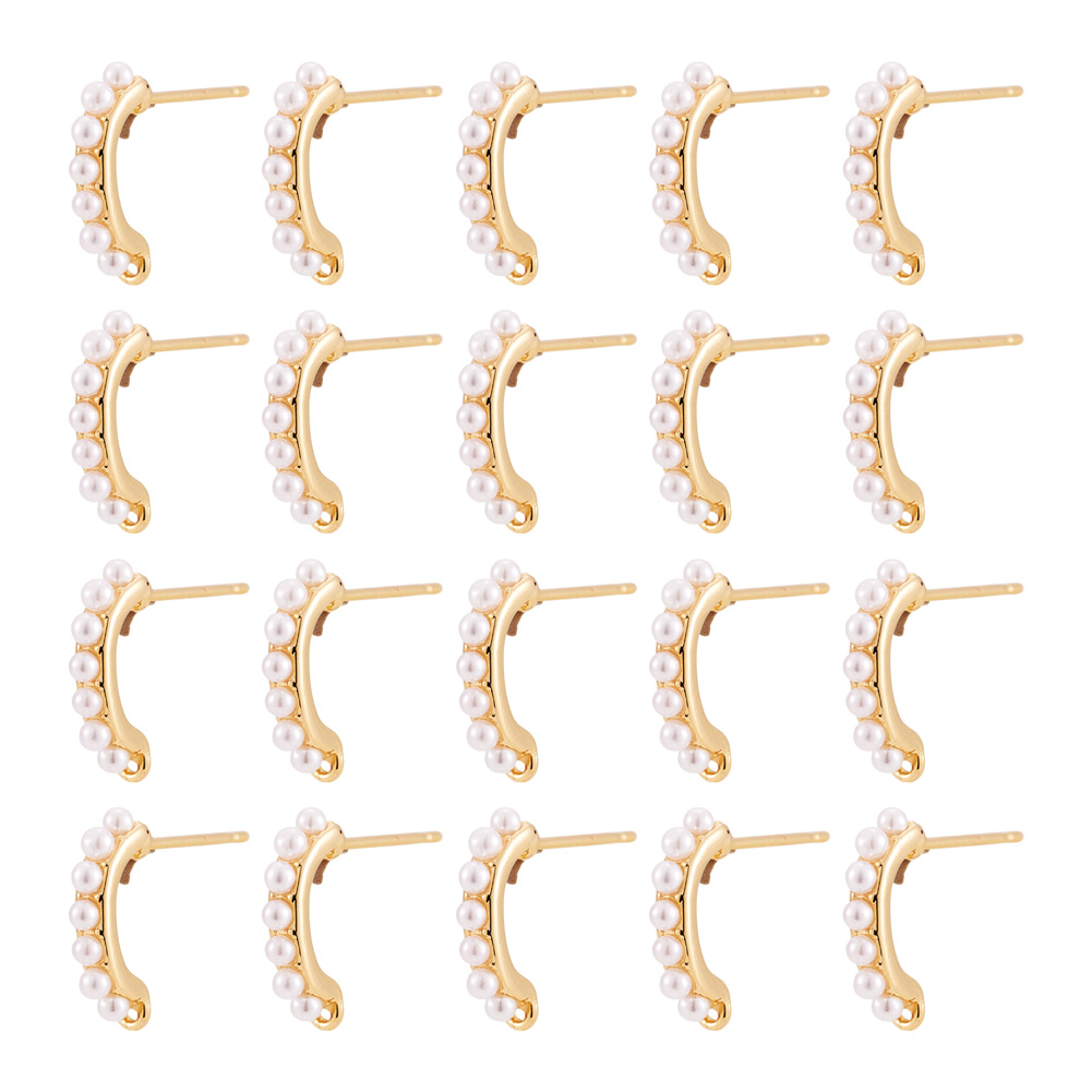 30 ชิ้น ตัวล็อกต่างหูทองเหลือง - Pearl Earring Stud บทวิจารณ์และราคา