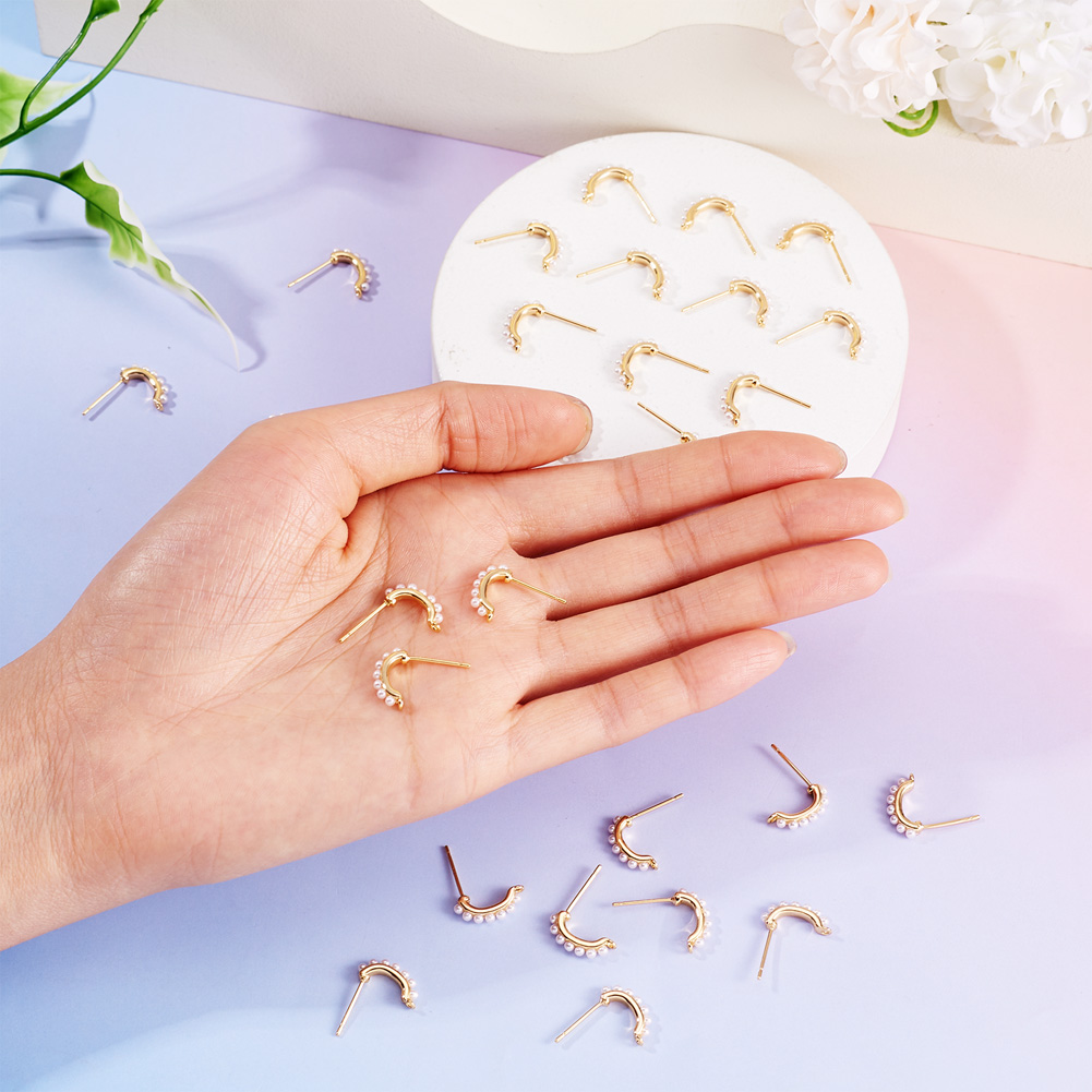 30 ชิ้น ตัวล็อกต่างหูทองเหลือง - Pearl Earring Stud บทวิจารณ์และราคา